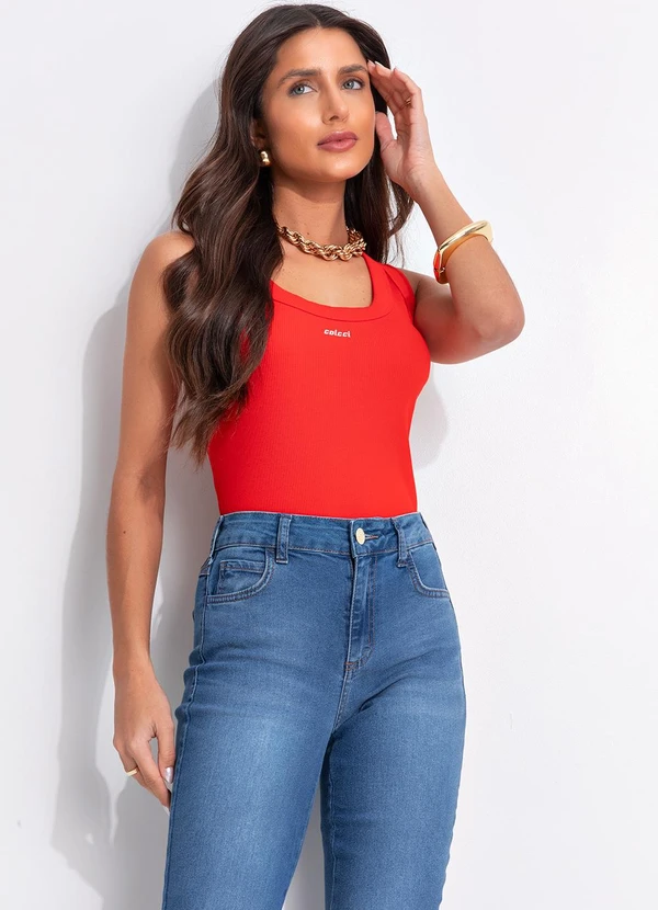 Colcci - Regata Canelada Vermelho 5