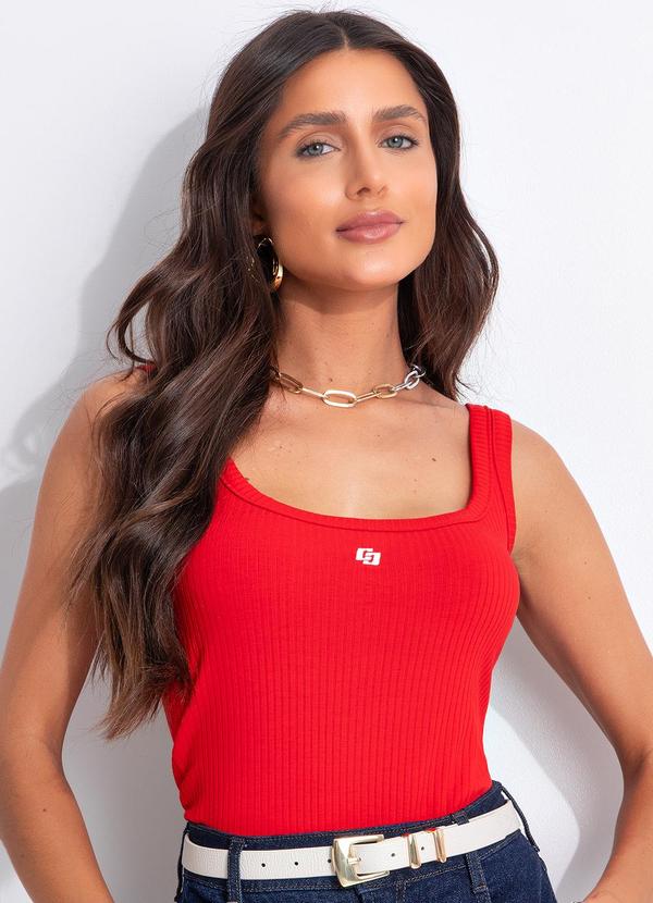 Colcci - Regata Canelada Vermelho