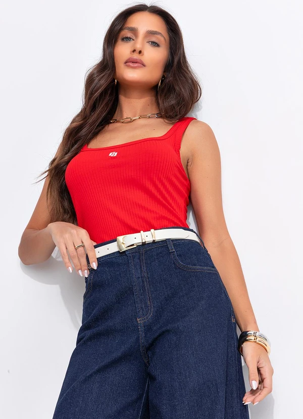 Colcci - Regata Canelada Vermelho 7