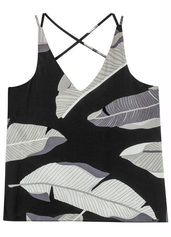 Marialícia - Regata Casual Detalhe nas Costas Preto