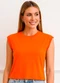 Doce Tom - Blusa Regata Malha com Ombreiras Off - variação: Laranja