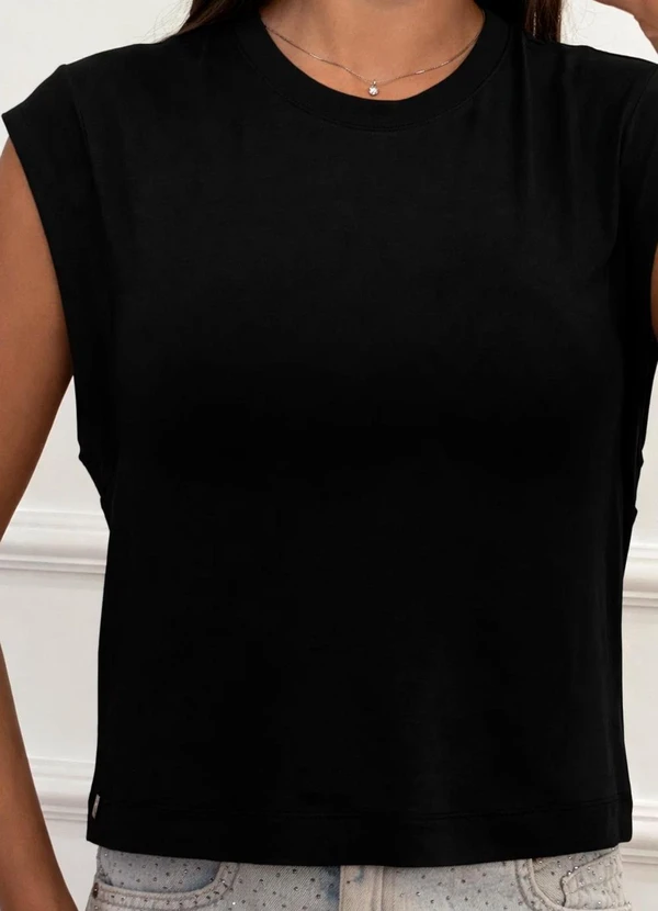 Doce Tom - Regata Casual Moderna Preto 3