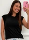 Doce Tom - Blusa Regata Malha com Ombreiras Off - variação: Preto