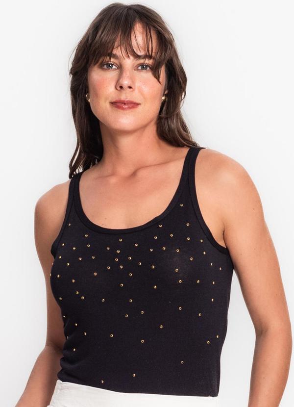 Rovitex - Regata com Aplicação em Malha Visco Tricot Preto