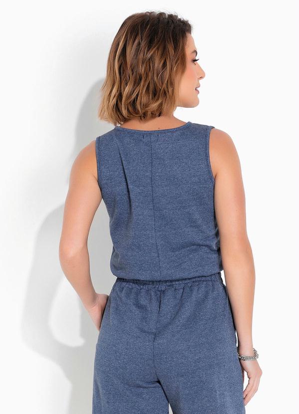 Queima Estoque - Regata com Barra de Elástico Azul Marinho 5