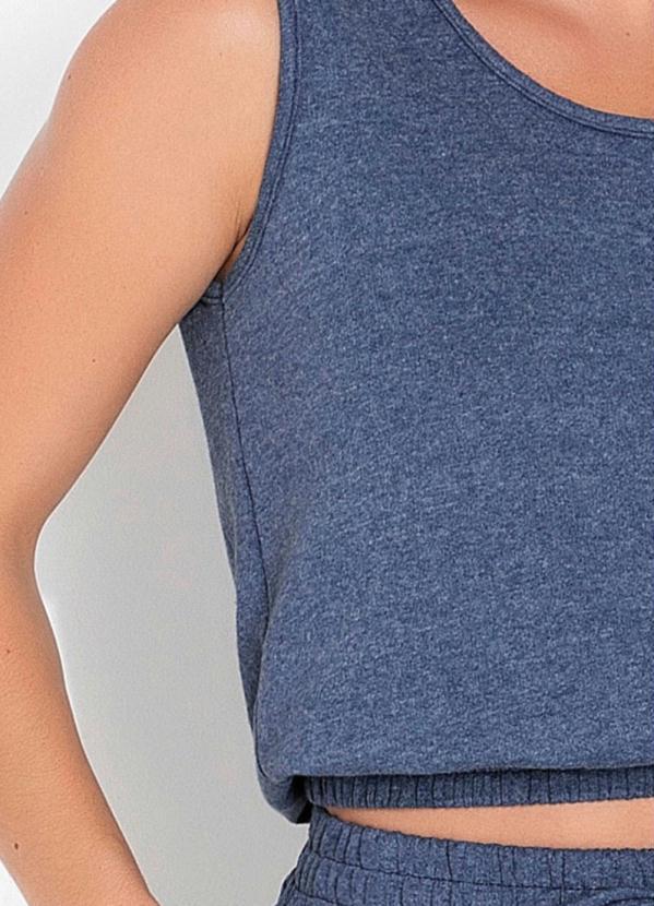 Queima Estoque - Regata com Barra de Elástico Azul Marinho 4