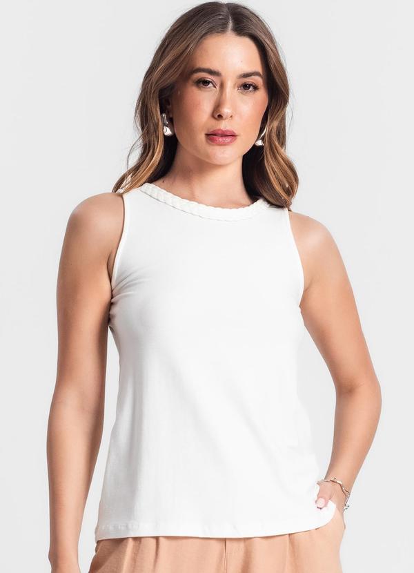 Rovitex - Regata com Decote Trabalhado Bege