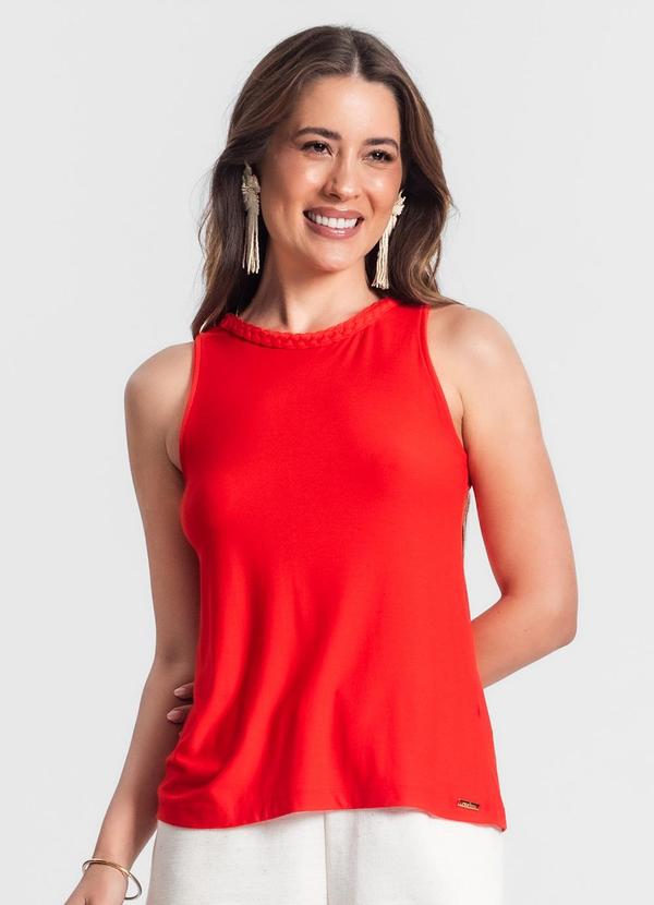 Rovitex - Regata com Decote Trabalhado Laranja