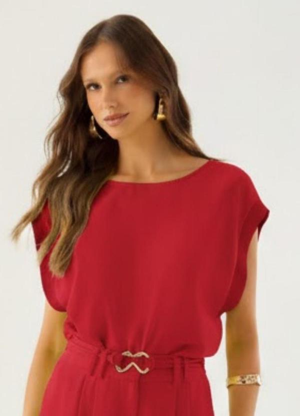 Carlota Costa - Regata com Detalhe Manga Vermelho 1