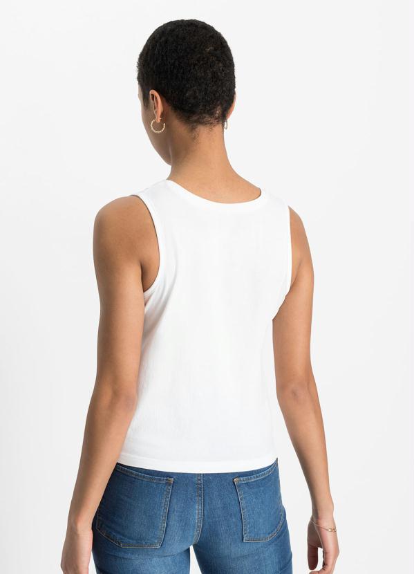 Outlet - Regata com Estampa Branca 2