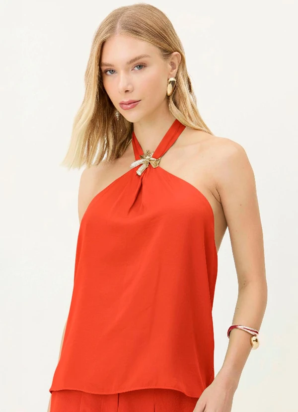 Carlota Costa - Regata com Flor Decote Laranja 1