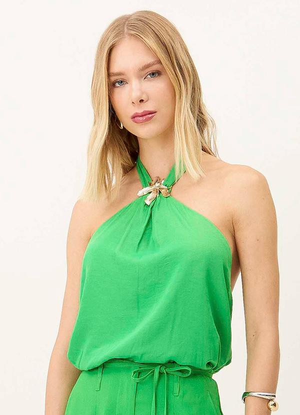 Carlota Costa - Regata com Flor Decote Verde