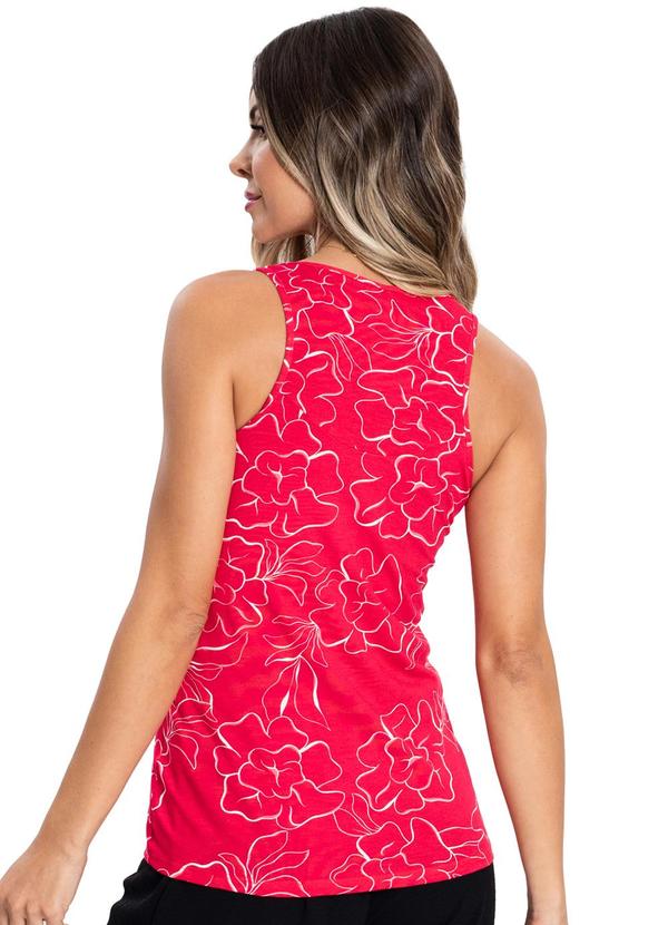 Rovitex - Regata com Flores Feminina Viscotorcion Vermelho 2