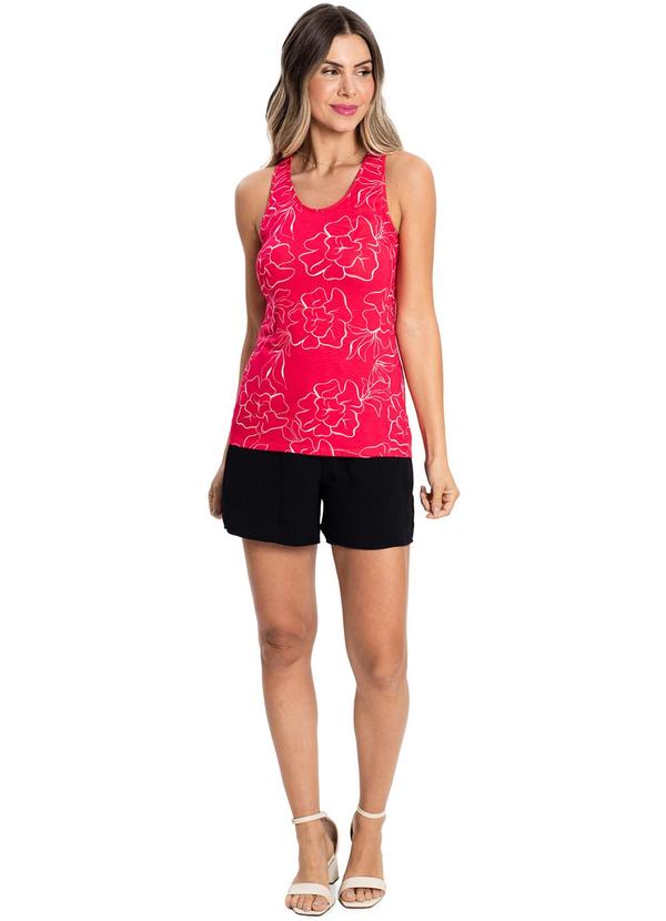 Rovitex - Regata com Flores Feminina Viscotorcion Vermelho 3