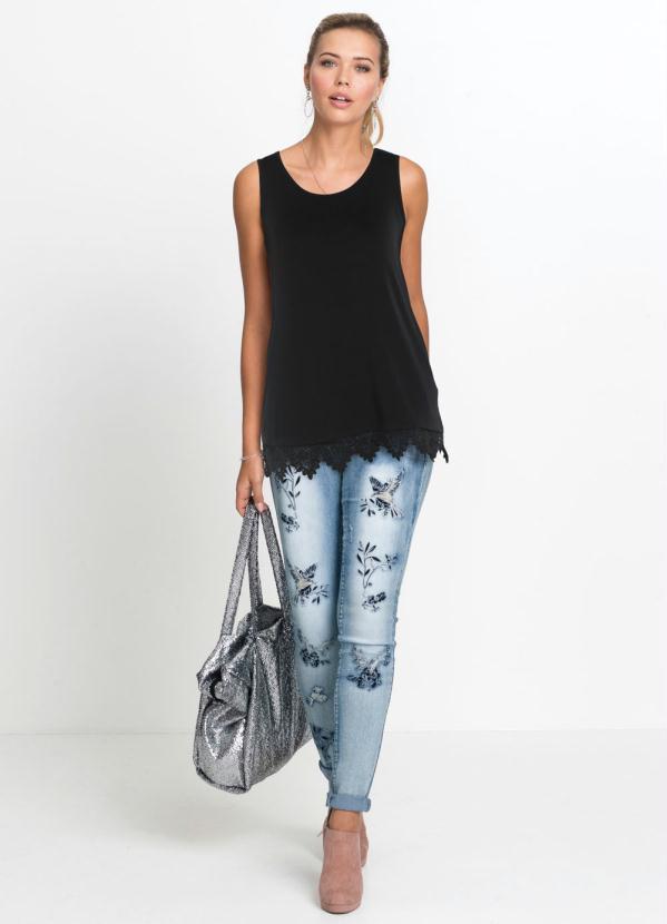 Outlet - Regata com Renda Guipir Preta 3