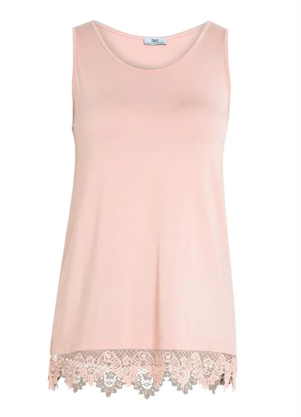 bonprix - Regata com Renda Guipir Rosa Claro 4