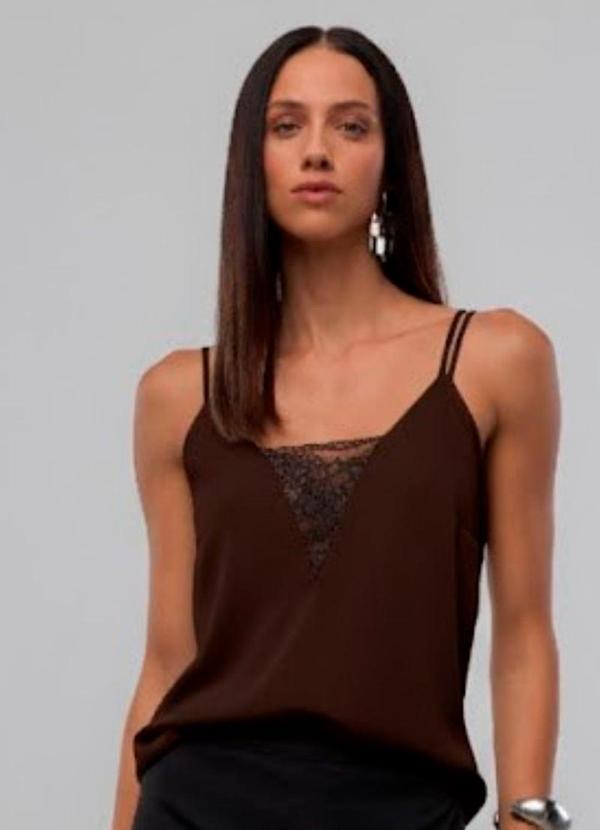 Carlota Costa - Regata com Renda Marrom