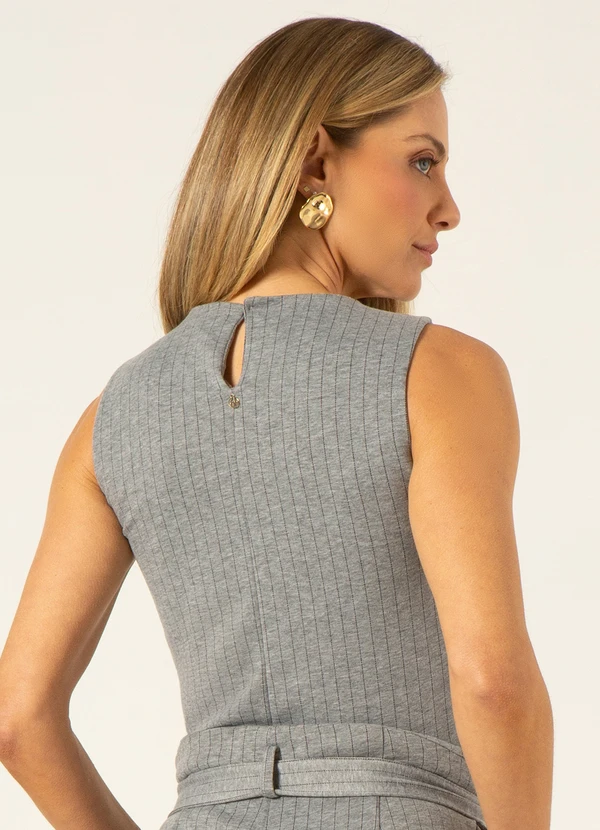 Principessa - Regata Decote Redondo Risca de Giz Mescla Fabiana 2