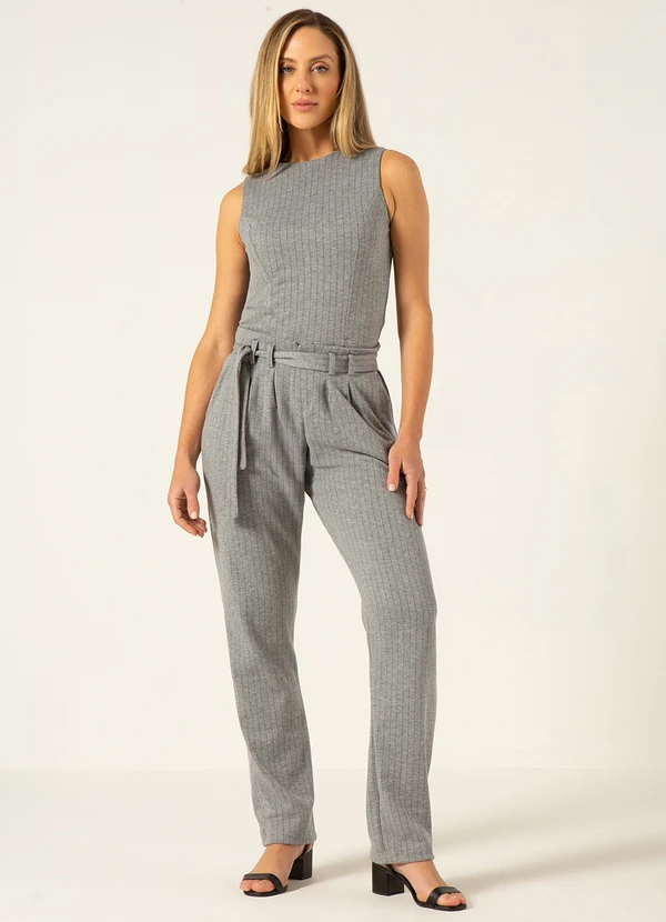 Principessa - Regata Decote Redondo Risca de Giz Mescla Fabiana 3