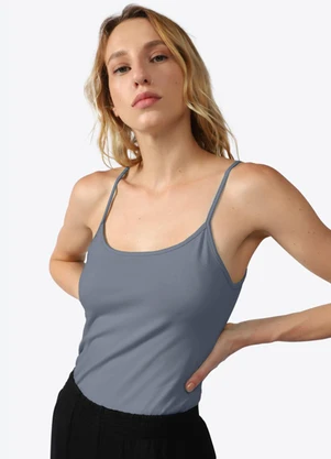 Basicamente - Regata Comfort Feminina Mescla Escuro - BASICAMENTE