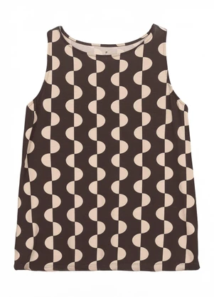 Malwee - Regata Comfort Geométrica em Viscose Marrom - MALWEE