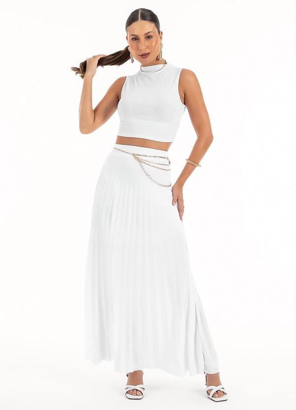 Habana - Regata Cropped em Canelado Branco 4