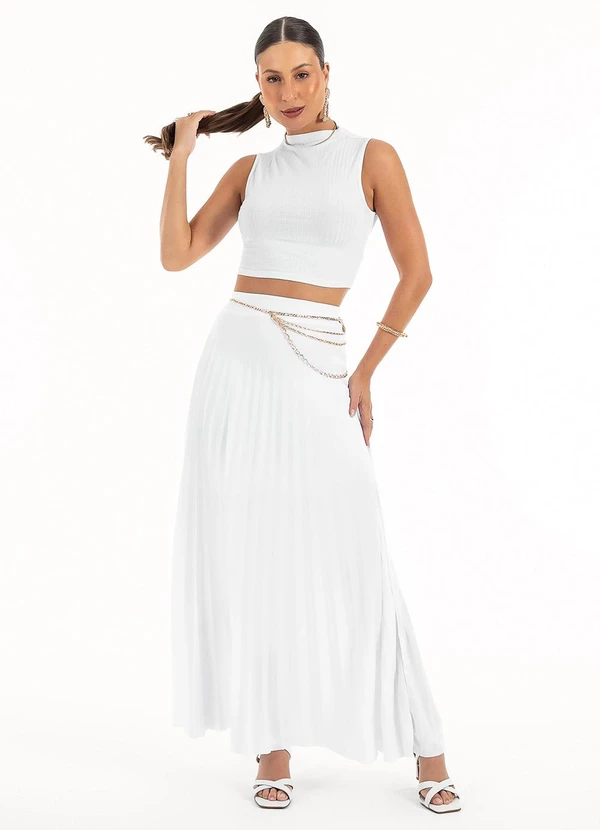 Habana - Regata Cropped em Canelado Branco 4