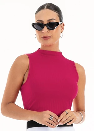 Habana - Regata Cropped em Canelado Pink - HABANA