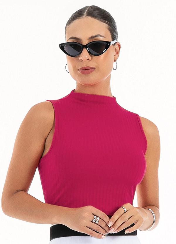 Habana - Regata Cropped em Canelado Pink