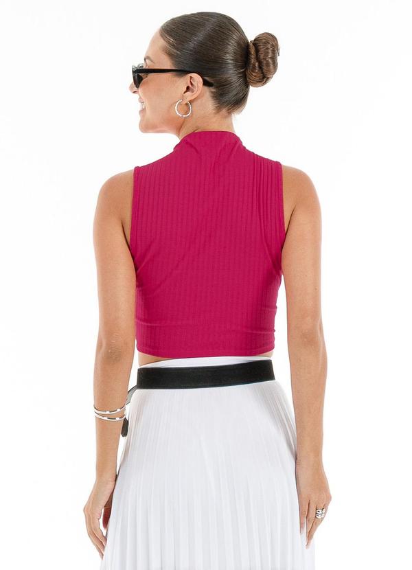 Habana - Regata Cropped em Canelado Pink 2