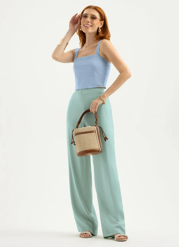 Cativa - Regata Cropped em Cotton Azul Claro 3