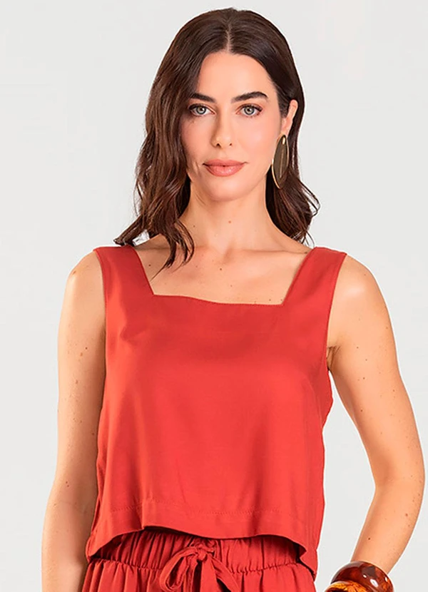 Dianna - Regata Cropped Feminina Vermelho