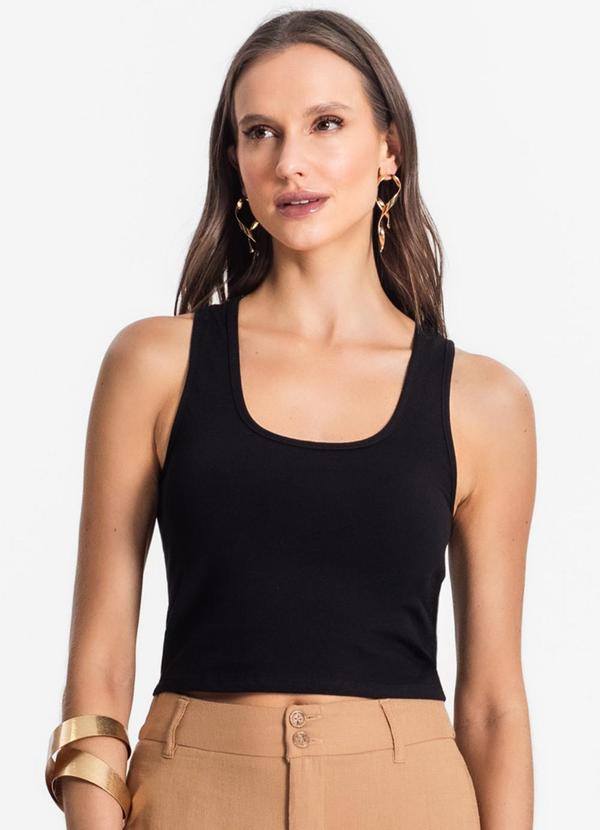 Endless - Regata de Cotton Leve Feminino Preto