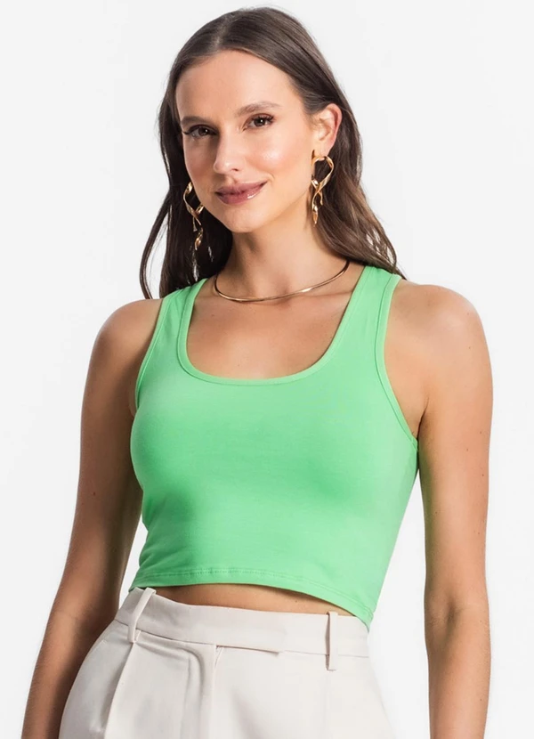 Endless - Regata de Cotton Leve Feminino Verde