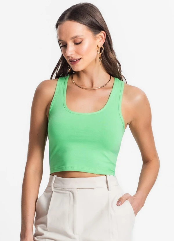 Endless - Regata de Cotton Leve Feminino Verde 4