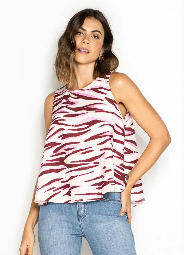 Forum - Regata de Linho Estampada Branco