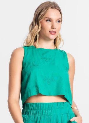 Endless - Regata de Linho Feminina Verde - ENDLESS