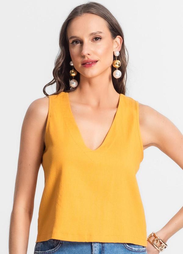 Endless - Regata de Linho Premium Feminino Amarelo