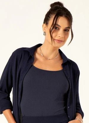 Principessa - Regata de Malha Canelada Marinho Danusa - PRINCIPESSA