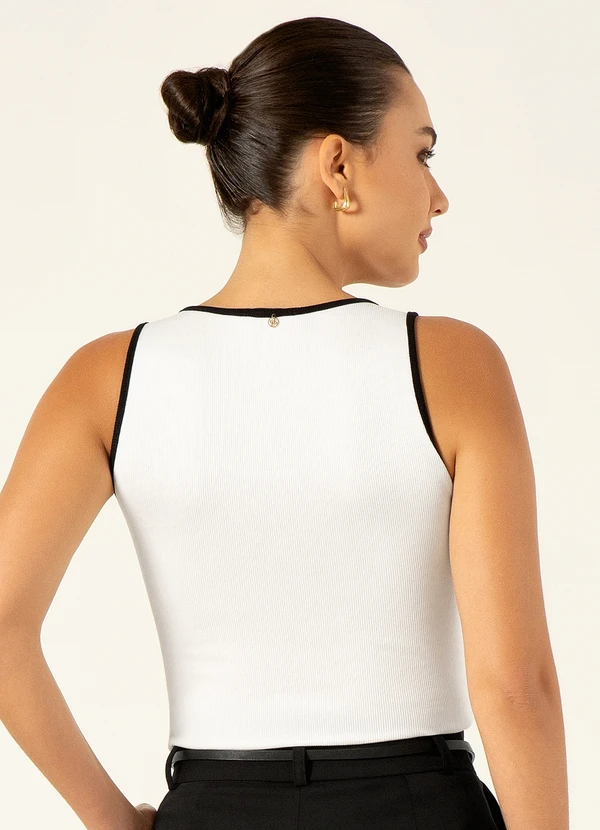 Principessa - Regata de Malha Canelada Off White Luanita 2
