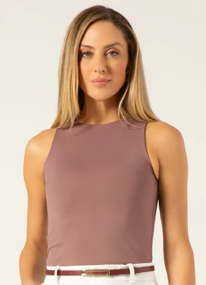 Principessa - Regata de Malha em Poliamida Malva Acinzentado Jany - PRINCIPESSA