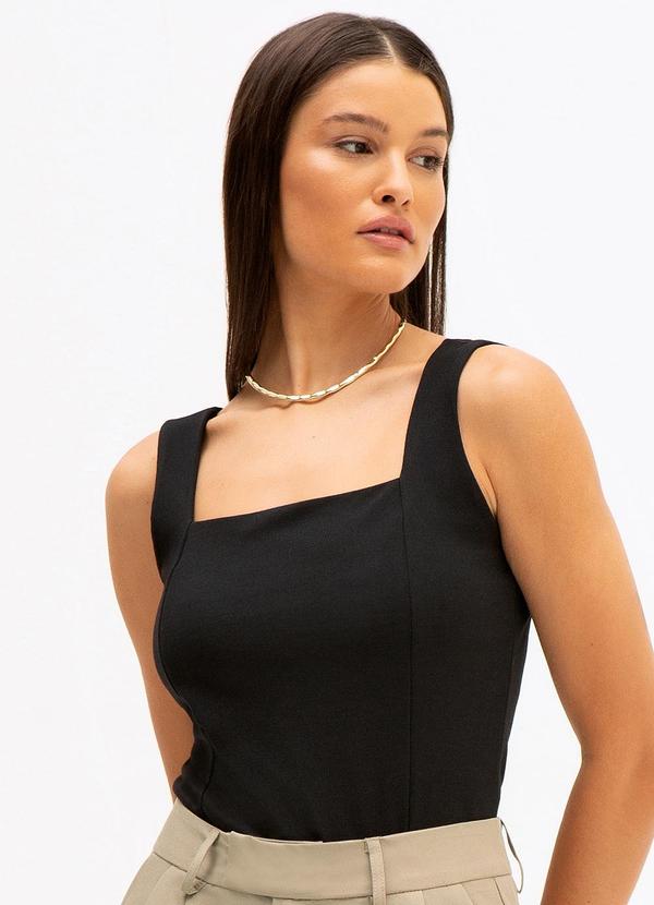 Principessa - Regata de Malha Ponto Roma Emma Preta