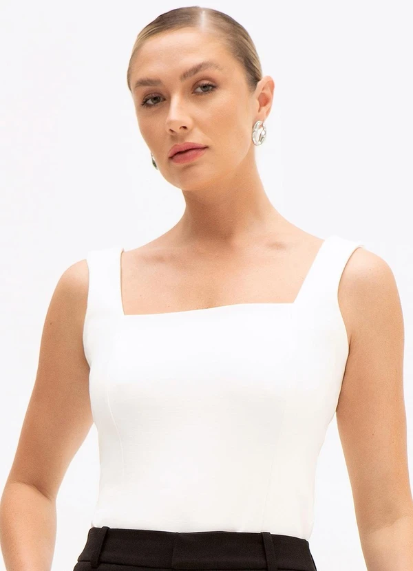 Principessa - Regata de Malha Ponto Roma Off White Érika