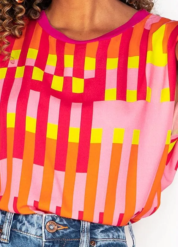 Forum - Regata de Viscose Estampada Rosa 6