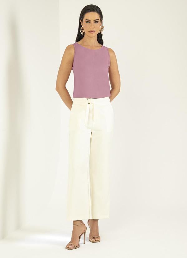 Gris - Regata Decote Canoa em Viscose Rosa 3