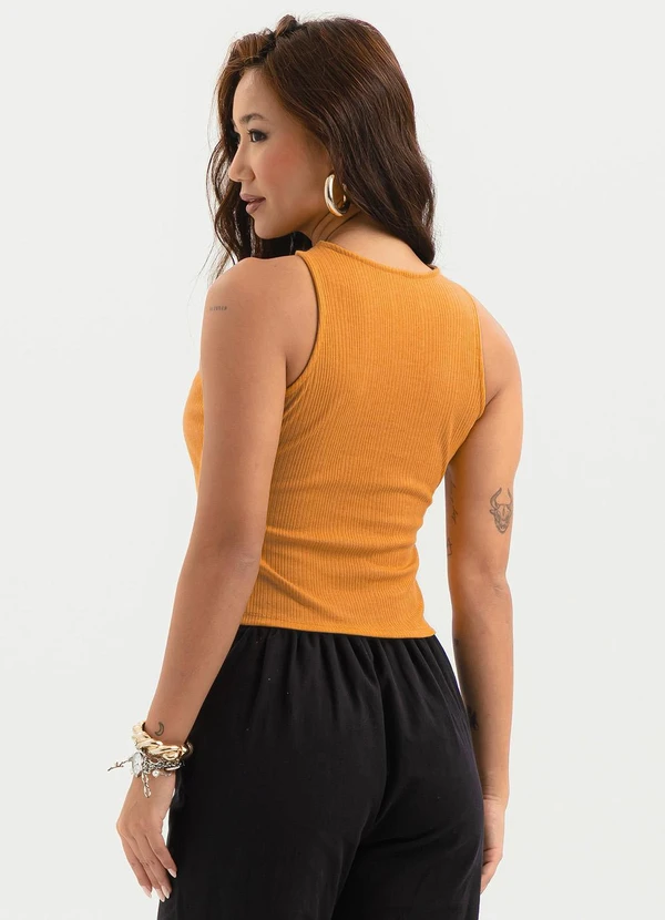 Cativa - Regata Decote Gota Canelada Laranja 2