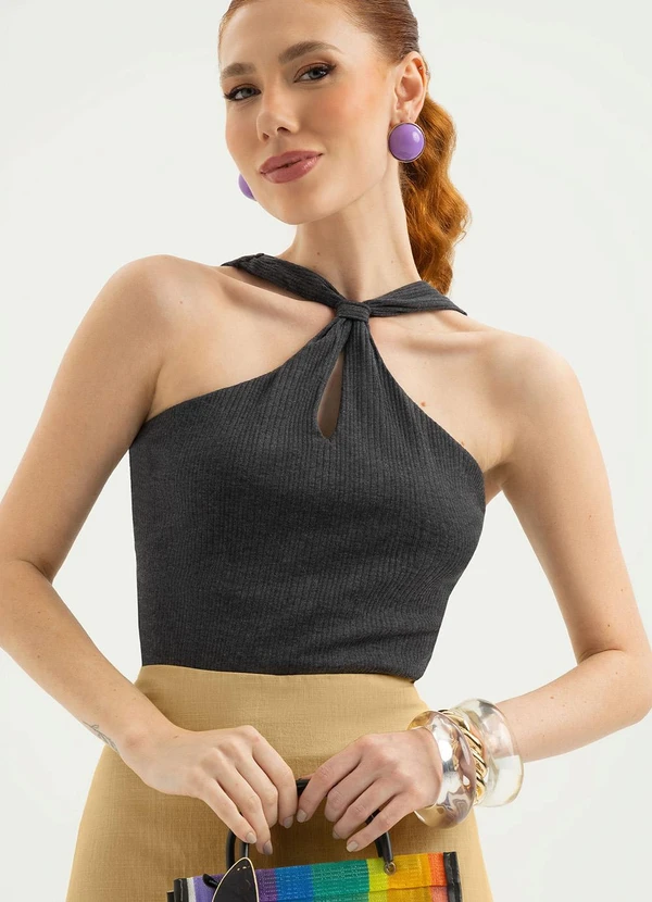 Cativa - Regata Decote Gota Canelada Preto 3