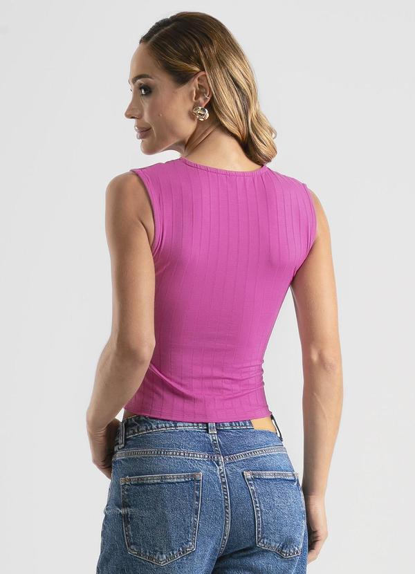 Cativa - Regata Decote Quadrado em Canelado Roxo 2