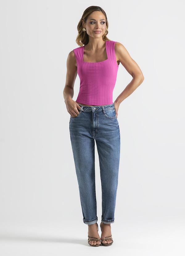 Cativa - Regata Decote Quadrado em Canelado Roxo 3