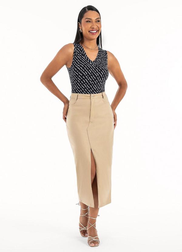 Habana - Regata Decote V em Canelado Preto 4